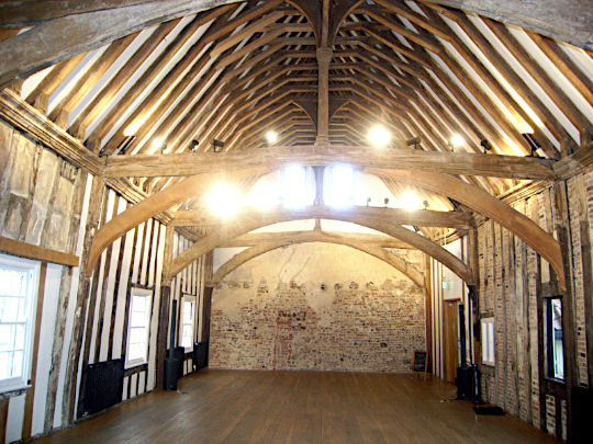 Interior of medieval trading hall in Norwich